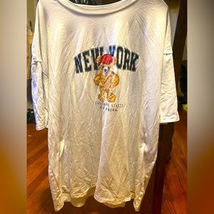 New York Teddy Bear Graphic Tee Oversized